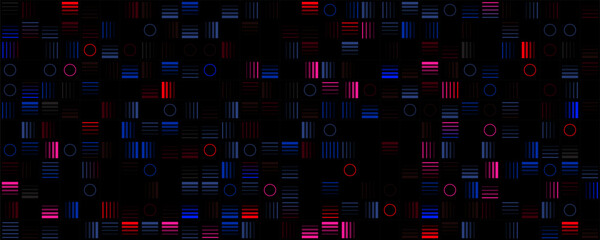 Technologically abstract background. Mosaic seamless Pattern of random lines. Vector illustration.