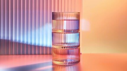 Stacked Glass Tumblers in Modern Minimalist Composition