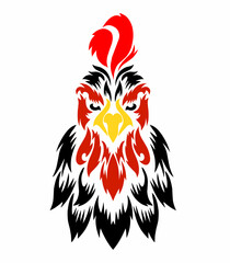 illustration vector graphics of tribal art design abstract face of a rooster