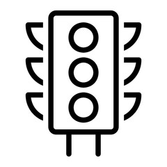 traffic light line icon