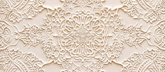 Detailed view showing a textured pattern on a wall surface, showcasing intricate design and craftsmanship