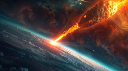 the concept of national asteroid day, with copy space - obrazy, fototapety, plakaty