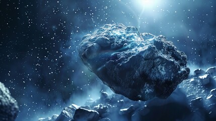 National asteroid day background concept, copy space - obrazy, fototapety, plakaty