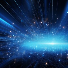 Fototapeta premium Intricate Web of Fiber Optic Cables Transmitting Data Signals Category Graphic Resources Language English Keywords