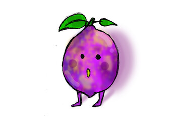 grape cartoon person character children