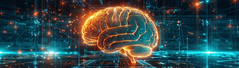 The human brain processing information and creating consciousness, Explore the mysteries of the mind and its interaction with technology