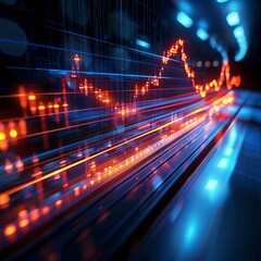 Fototapeta premium The fluctuating stock market suggests a positive momentum in the market.