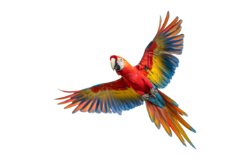 Macaw parrot on a transparent background from die cutting, PNG
