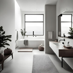 Fototapeta na wymiar clean bathroom minimal home decor