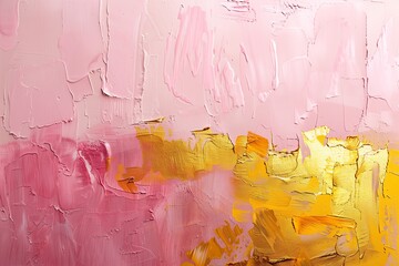 Colorful oil paint , flat , white background. A painted background. Light pink and amber,...
