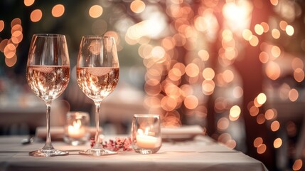 Wine glasses in a restaurant setting