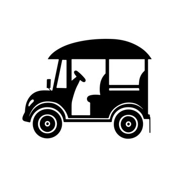 black golf cart side view clip art preview