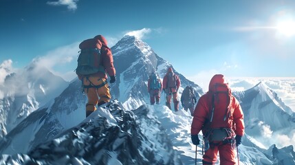 Intrepid Mountaineers Confront Perilous Ascent of Towering Snowy Peak on Harrowing Expedition
