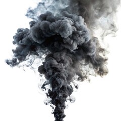 Black smoke on white background