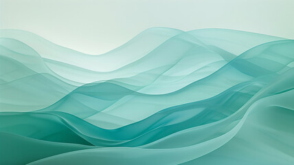 A minimalist canvas where layers of translucent soft teal and duck egg blue merge, creating an abstract background that whispers of tranquility and understated elegance