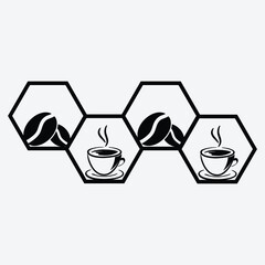 Coffee Hexagon Wall Decor Laser Cut Design 