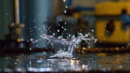 Investigate the dynamics of water splash formation upon impact  