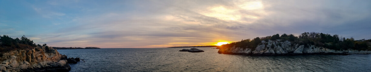 Wide sunset at the beach