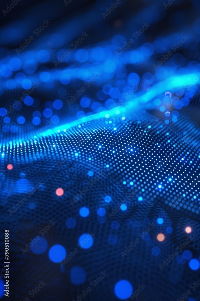 Wall mural a sleek blue gradient grid lights up the modern tech landscape, showcasing cutting-edge programming 
