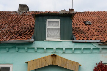 Fragment of a house on Svetlaya Street in the village of Belomorskoye, Kaliningrad Region