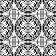 Abstract, Doodle, abstract lines doodle with black lines Assemble as a picture There are both circle shapes. and an image of a leaf in the middle of a circle, black lines with a white background.