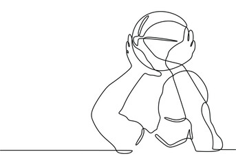 Continuous Line Drawing of Basketball Player