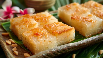 Three food items on a table