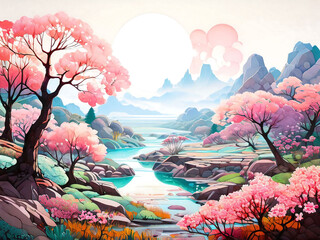 Obraz na płótnie Canvas landscape with tree