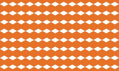 Vector White Diamond Geometric Pattern On Orange Background For Wrapping Paper, Wallpaper, Wall