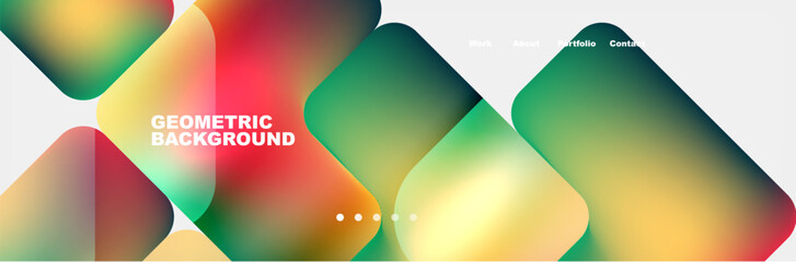 Colorful squares create a geometric pattern on a white background resembling a watercolor painting. The vibrant tints and shades form a beautiful circle of petals, resembling glass art