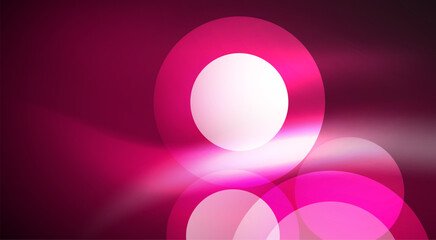 The pink background with a white circle in the middle exudes colorfulness with shades of violet and magenta. The lens flare adds a touch of electric blue to the pattern