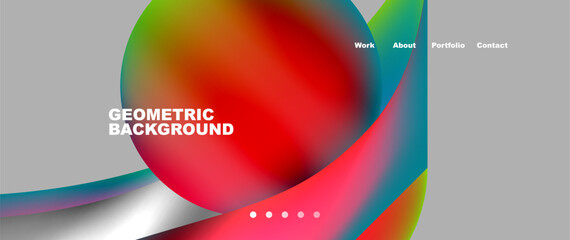 a colorful geometric background with a red circle in the middle . High quality