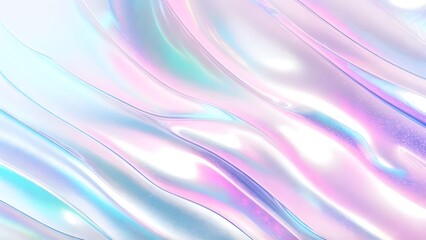 Holographic background seamless trendy iridescent light foil texture. Soft holographic pastel unicorn marble background pattern. Modern pearlescent blurry abstract swirl illustration.