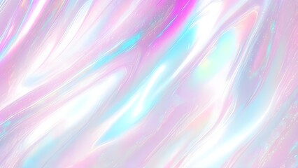 Holographic background seamless trendy iridescent light foil texture. Soft holographic pastel unicorn marble background pattern. Modern pearlescent blurry abstract swirl illustration.