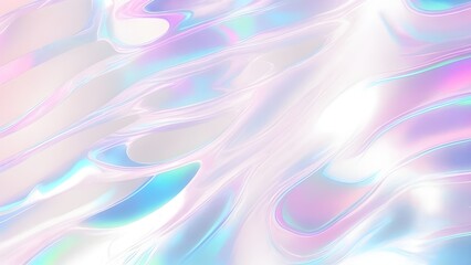 Obraz premium Holographic background seamless trendy iridescent light foil texture. Soft holographic pastel unicorn marble background pattern. Modern pearlescent blurry abstract swirl illustration.