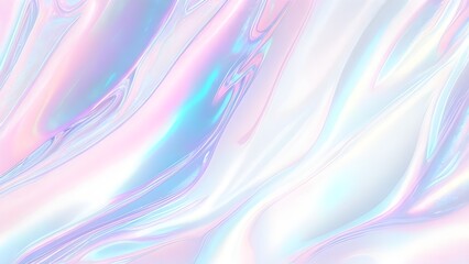 Holographic background seamless trendy iridescent light foil texture. Soft holographic pastel unicorn marble background pattern. Modern pearlescent blurry abstract swirl illustration.