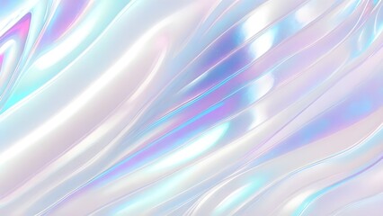 Obraz premium Holographic background seamless trendy iridescent light foil texture. Soft holographic pastel unicorn marble background pattern. Modern pearlescent blurry abstract swirl illustration.