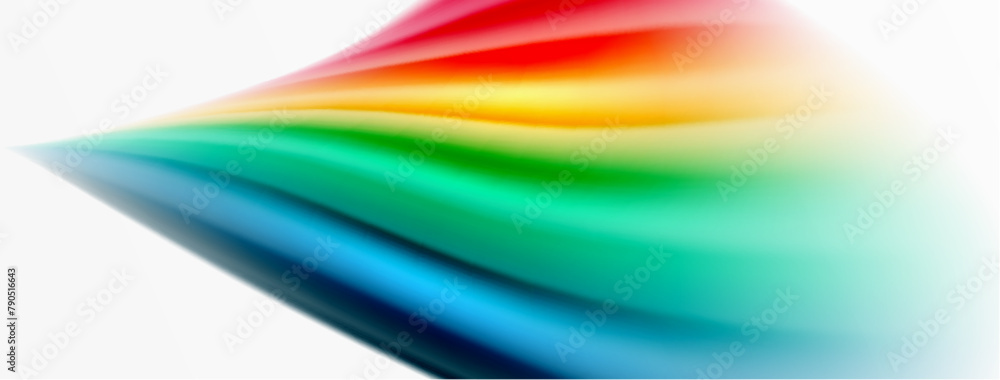 Poster a closeup of a colorful swirl with aqua, magenta, and electric blue on a white background, creating 