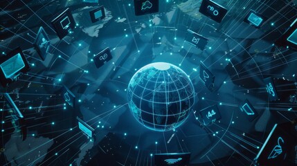 the concept of World Wide Web Day, top view, with copy space