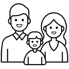 Family Flat Icon line vector illustration 