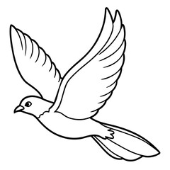flying bird icon line vector illustration