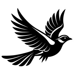 flying bird icon silhouette vector illustration
