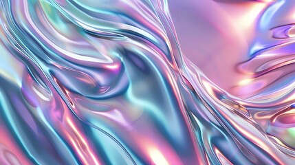 Mesmerizing Metallic Swirls: Iridescent Neon Colors
