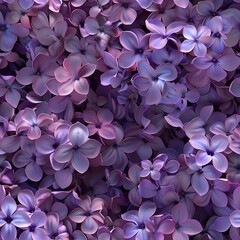 A sea of 3D purple lilacs, creating a fragrant, seamless backdrop. Seamless Pattern, Fabric Pattern, Tumbler Wrap, Mug Wrap.