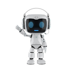 Ai chatbot or personal assistant robot chat with headphone