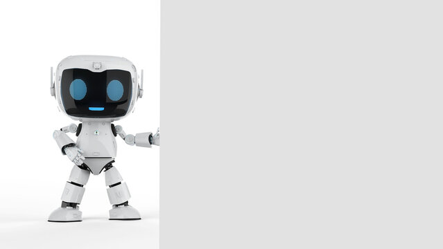 Ai personal assistant robot with white empty space