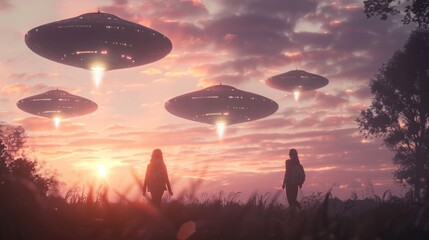 world UFO day background concept