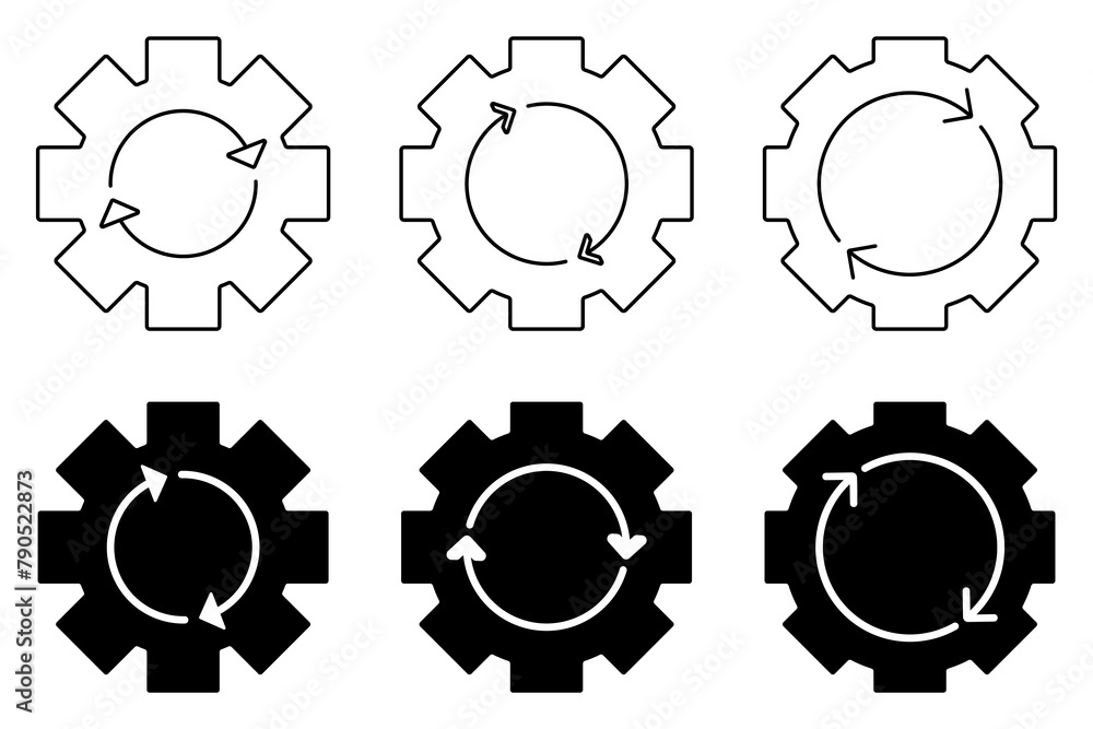 Poster system update icon set. simple and modern design isolated on white background.