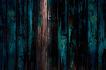 beautiful very dark homogeneous wooden background, toning with blue paint, vertical orientation