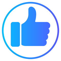 thumb up gradient icon